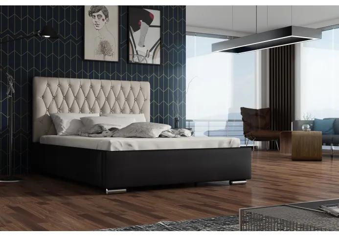 Dizajnová posteľ 120x200 SIRENA - čierna / béžová