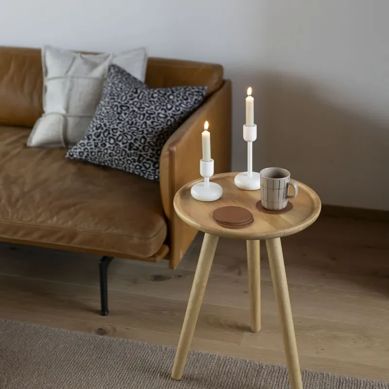 Podtácok 10cm, recyklovaná koža / hnedý