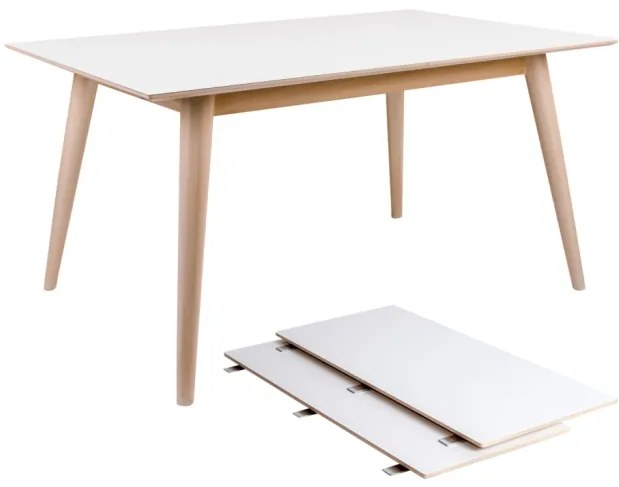 Copenhagen jedálenský stôl biely/natur 150/230x95 cm
