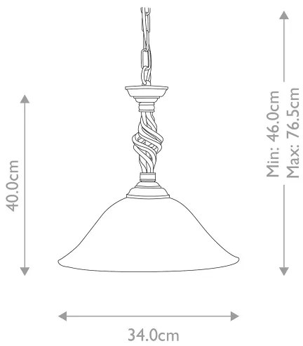 Elstead PB-P-BLK-GOLD - Luster na reťazi PEMBROKE 1xE27/60W/230V