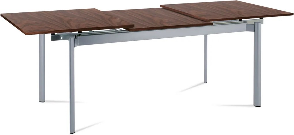 jedálenský stôl rozkladací 160+72x85x76cm, ALU dýha orech