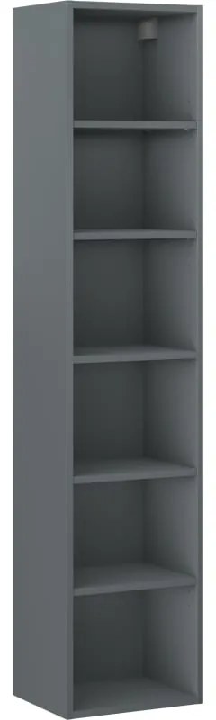 Mexen Box-A, vysoká kúpeľňová skrinka 35x44,2x160 cm, matný grafit, 91AX1-1600-300-1-66