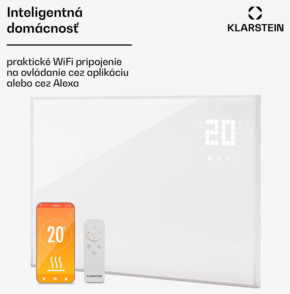 Klarstein Wonderwall Smart Bornholm, Infražiarič, 90x50cm, App, 480W