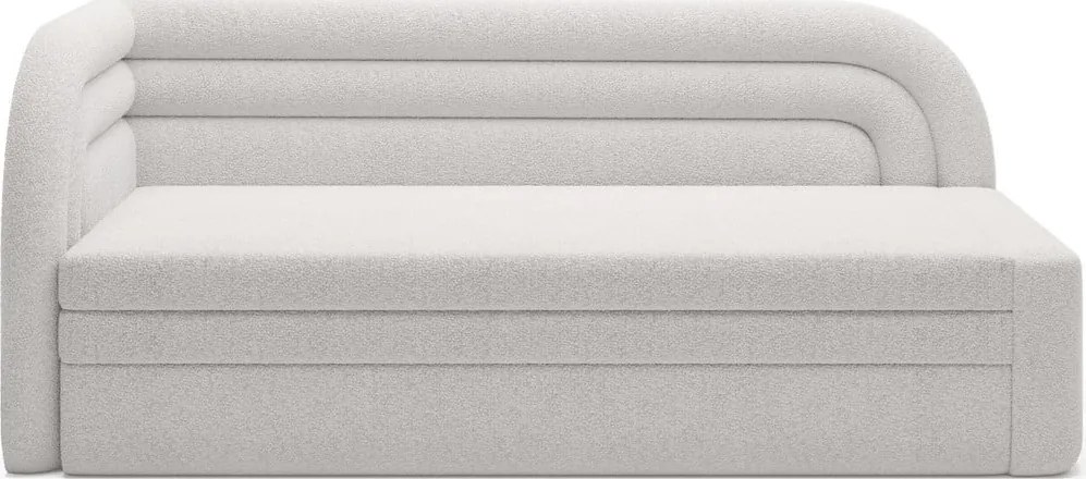 Krémovobiela rozkladacia/s úložným priestorom pohovka z textílie buklé ľavý roh 223 cm Fabillo – ELTAP