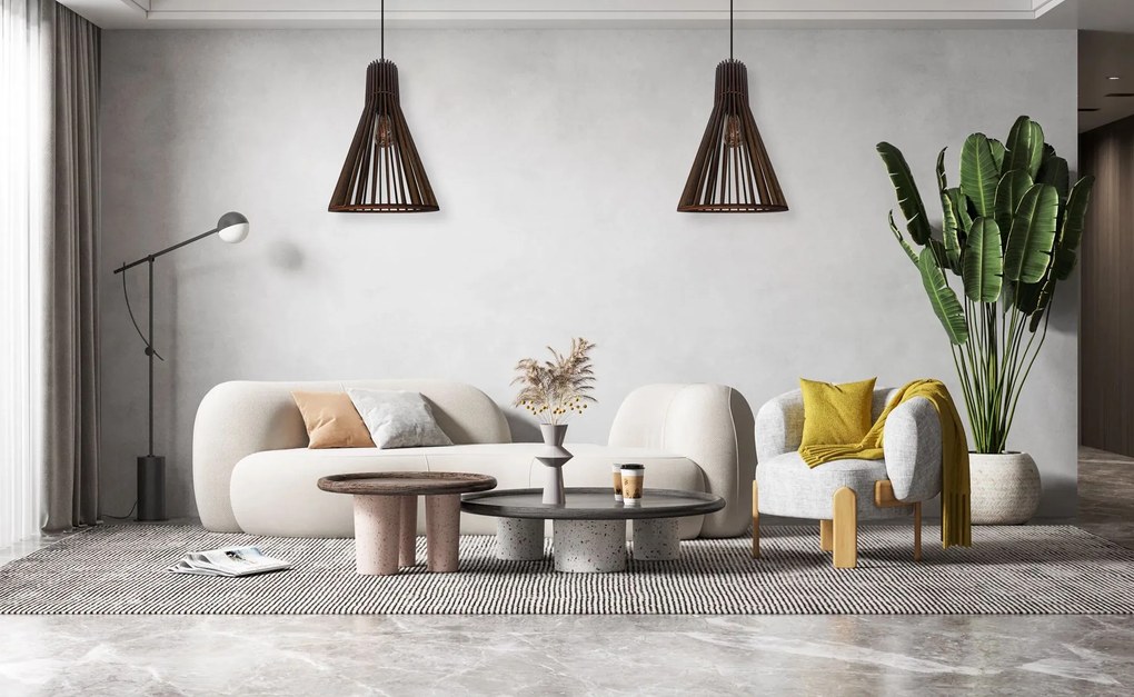 Toolight Toolight, drevené stropné svietidlo 1xE27, APP1350-1CP, hnedá, OSW-00936