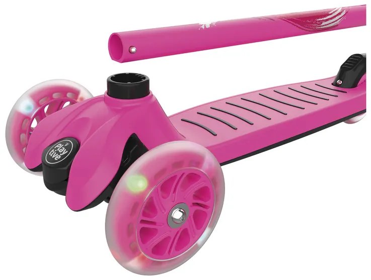 Playtive Trojkolobežka s farebnými LED kolieskami. (bledoružová)  (100362858)