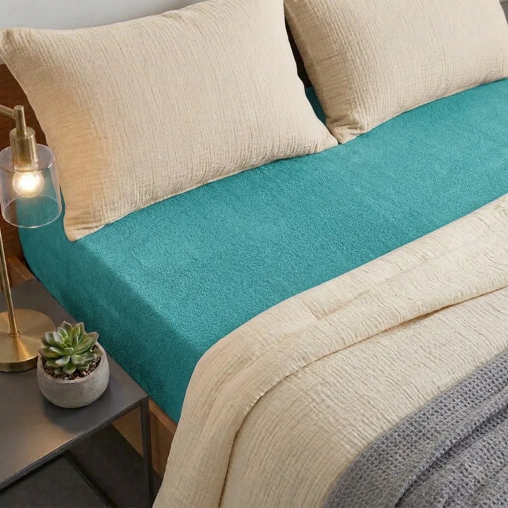4Home froté prestieradlo IDEAL zelený tyrkys, 90–100 x 200 cm, 90–100 x 200 cm
