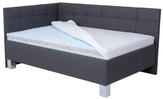 Čalúnená posteľ s úložným priestorom bez matraca MARIA PETITE 120x200 cm sivá