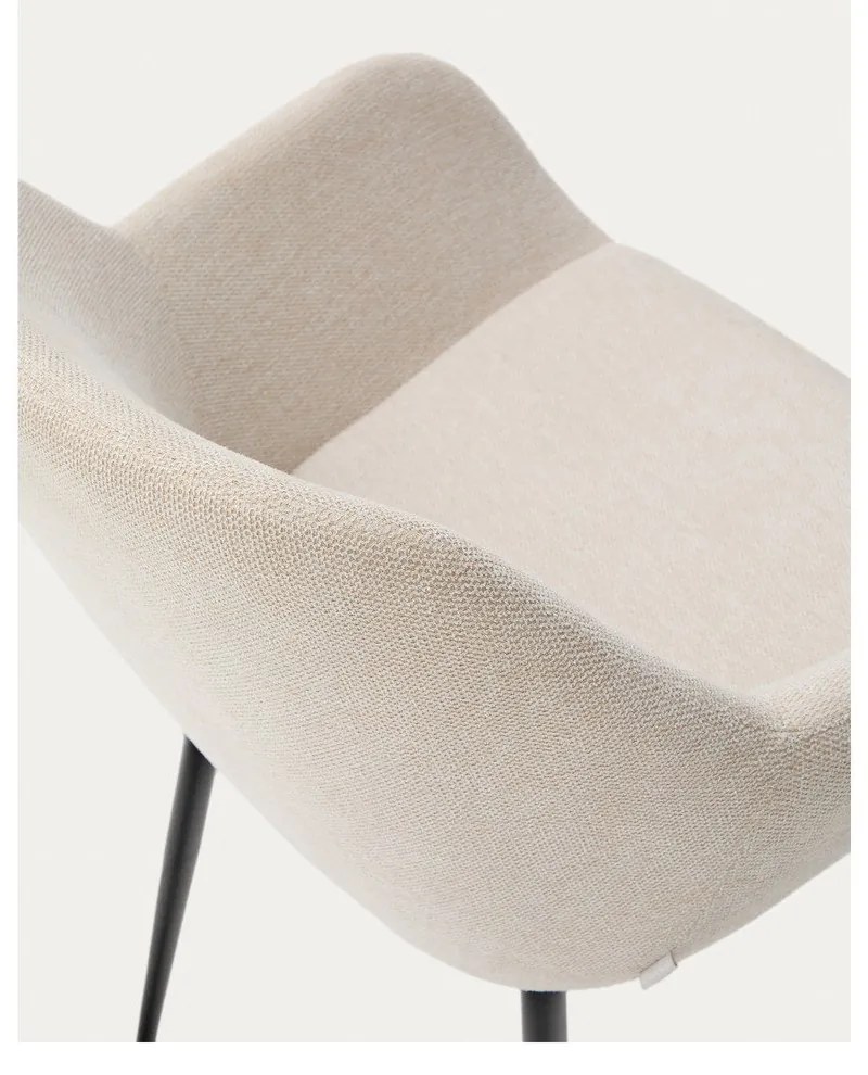 Krémovobiele čalúnené jedálenské kreslo Konna – Kave Home