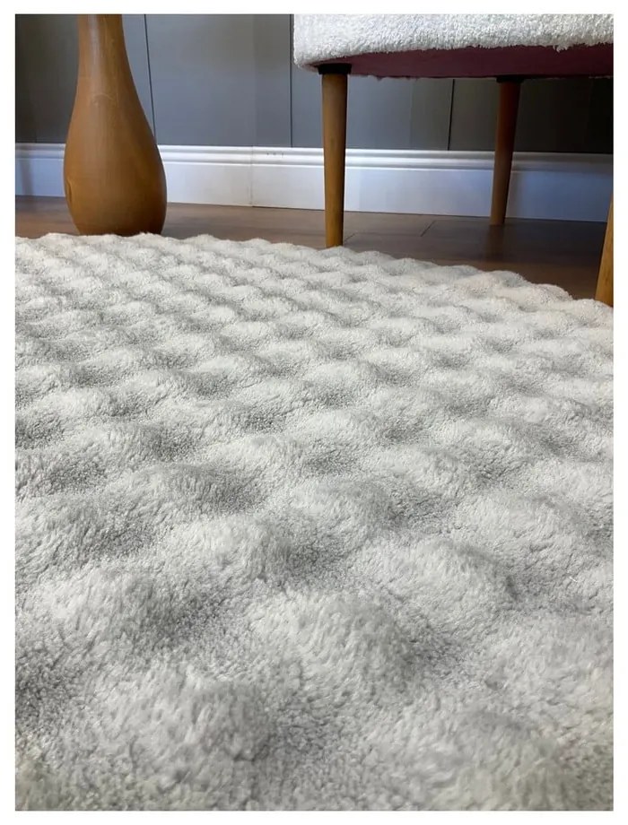 Sivý prateľný okrúhly koberec ø 120 cm Bubbly – Oyo Concept