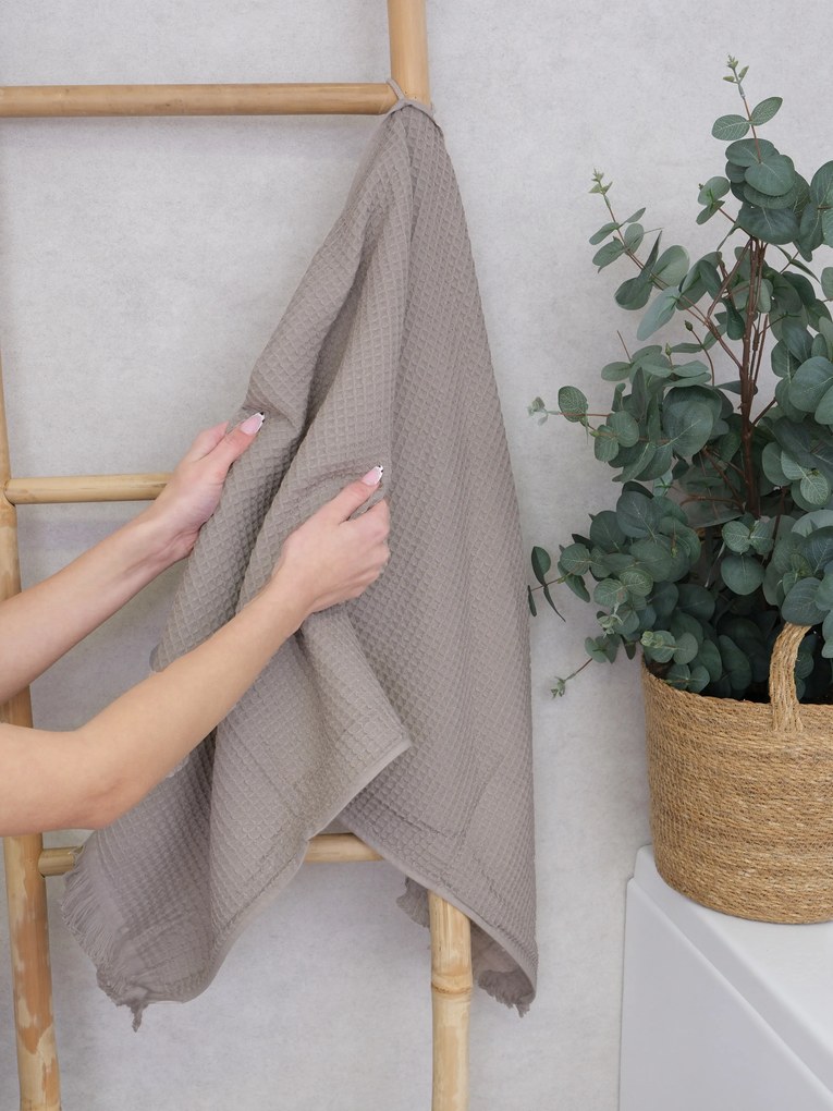 Vaflová osuška 70 × 140 cm ‒ Florencia sivo-hnedá