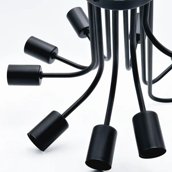 Prisadený luster TRINITY 10xE27/15W/230V čierna