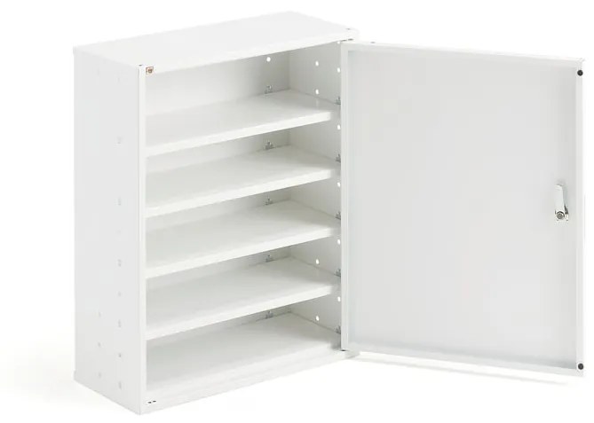 Kovová skrinka SERVE, 580x470x205 mm, biela