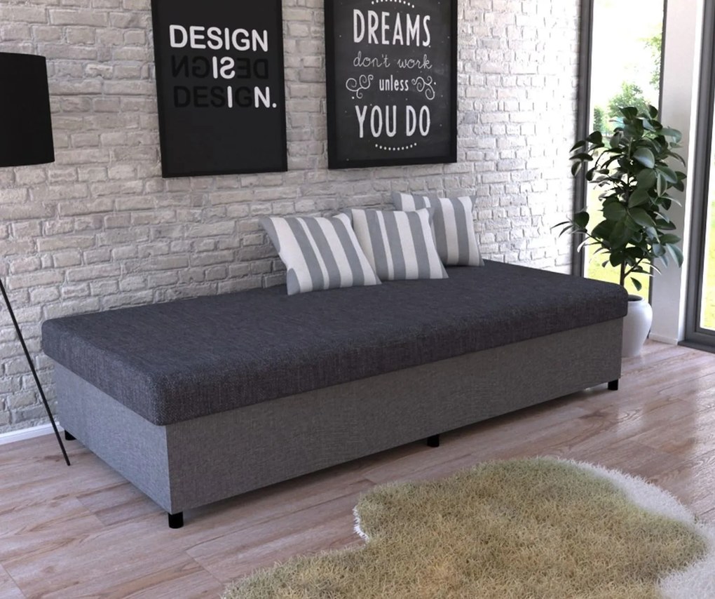 Čalúnená posteľ s úložným priestorom VELNO II - 200x80 cm - šedá