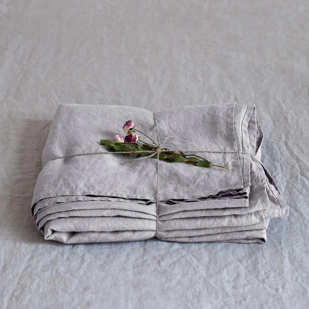 Svetlosivá ľanová plachta 230x270 cm Light Grey – Linen Tales