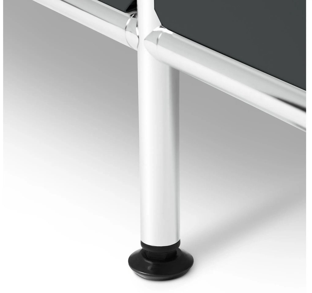 Kovová nízka skrinka »CN3« s výklopnými priehradkami, čierna