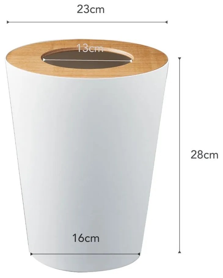 Biely/v prírodnej farbe kancelársky oceľový odpadkový kôš 10 l Rin – YAMAZAKI