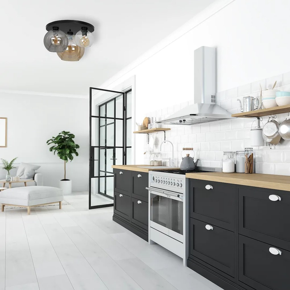 Stropné svietidlo Sofia, 3x sklenené tienidlo (mix 3 farieb), b, o