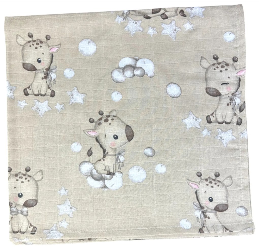 Vulpi Mušelínová zavinovacia plienka 120x120 žirafa