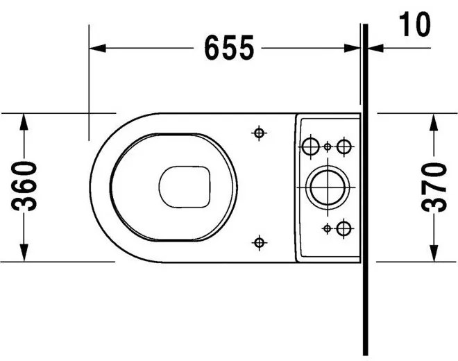 DURAVIT Starck 3 WC misa kombi so zvislým odpadom, 370 mm x 395 mm x 655 mm, 0126010000