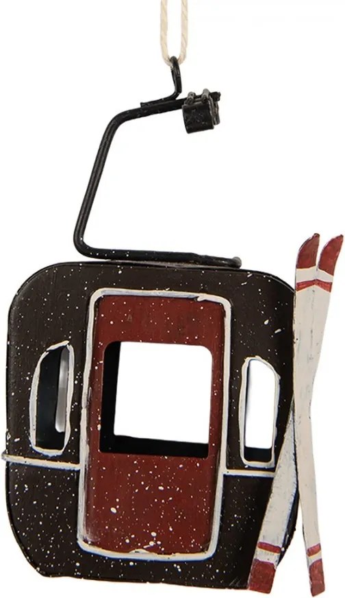 Vianočná ozdoba retro kabínka lanovky - 7*5*12 cm