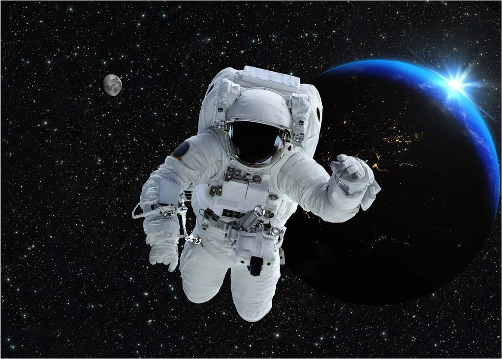 Sklenený obraz - Astronaut vo vesmíre (70x50 cm)