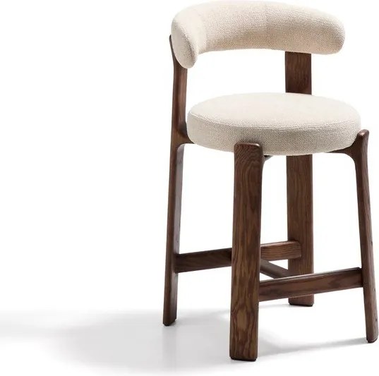 Béžová/v tmavo prírodnej farbe barová stolička z jaseňového dreva (výška sedadla 65 cm) Granite – Kave Home