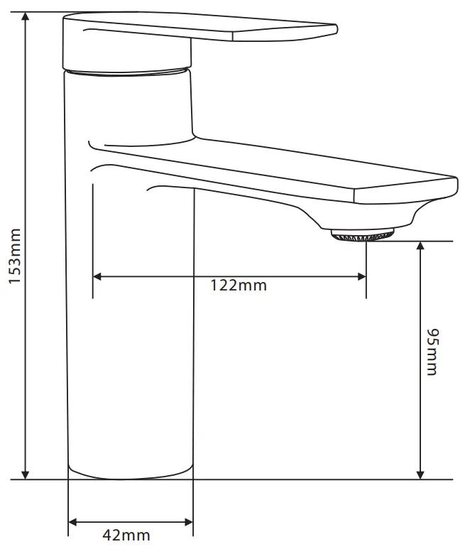 Mexen Zero, umývadlová a vaňová batéria s bodovou sprchovou sadou R62, chrómová, 71103R62-00