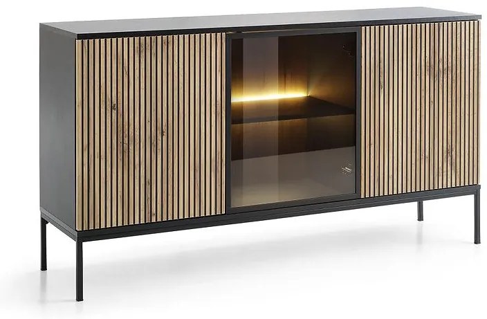 Komoda Sento K154 čierna/dub wotan