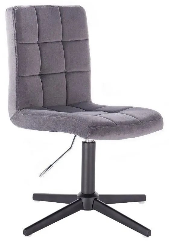LuxuryForm DESIGN Stolička TOLEDO VELUR na čiernom kríži - tmavo šedá