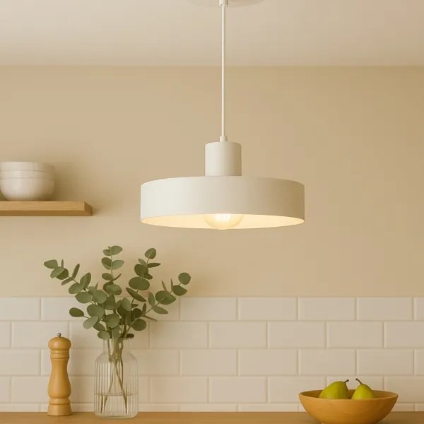 Závesný luster na lankách ARCANE 1xE27/60W/230V biela