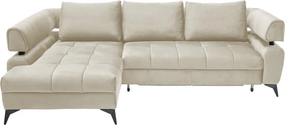 Rohová sedacia súprava Paris, krémová látka, ľavý roh
