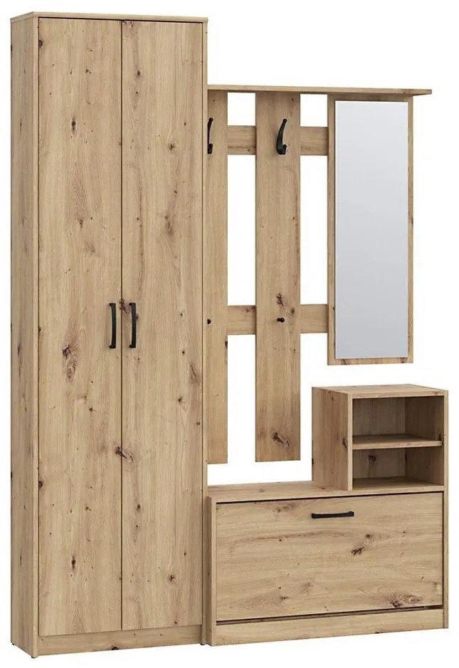 Predsieňová stena so zrkadlom KAVI dub artisan