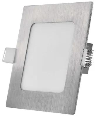 EMOS LED vstavané svietidlo NEXXO, štvorcové, strieborné, 7W, 12x12cm, teplá biela-studená biela