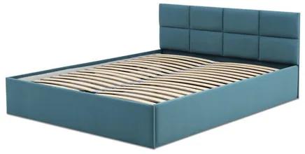Čalúnená posteľ MONOS bez matraca rozmer 160x200 cm Tyrkysová
