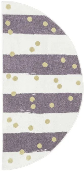 Koberec LIMA M044A krémový / fialový / zlatý polkruh