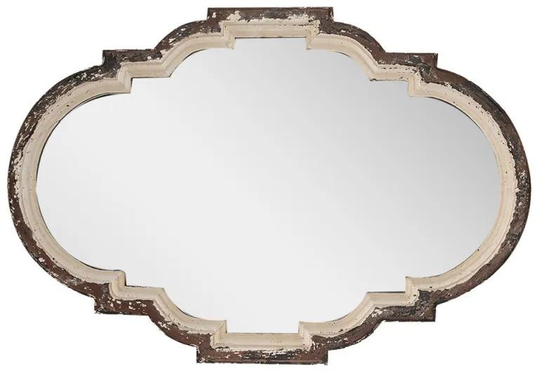 Béžovohnedé antik nástenné zrkadlo s odrením Jilly - 63*4*91 cm