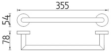 NIMCO UN 13035A-26 - Nástenný vešiak na uteráky UNIX 36 cm lesklý chróm