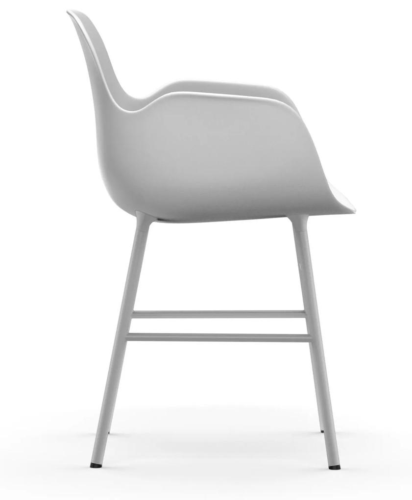 Stolička Form Armchair – biela/oceľ