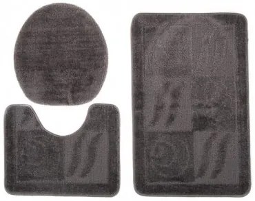 Sada kúpeľňových koberčekov MONO 1107 tmavosivý 6203 3PC BANAN