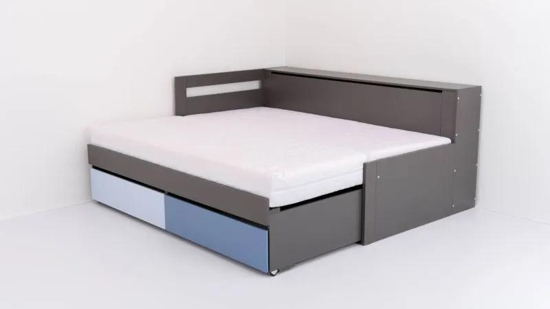 Drevona, posteľ REA CROBAT, s úložným priestorom a perinákom, biela