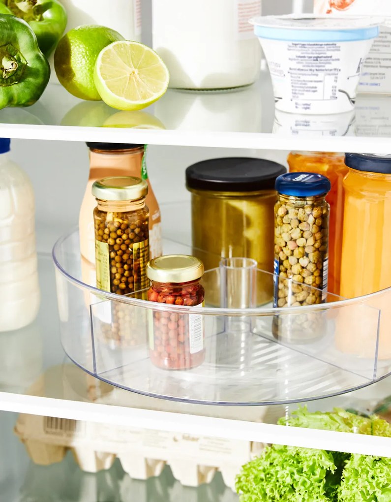 Otočný organizér LAZY SUSAN Rotho - s priehradkami, 7 cm/pr. 28,5 cm