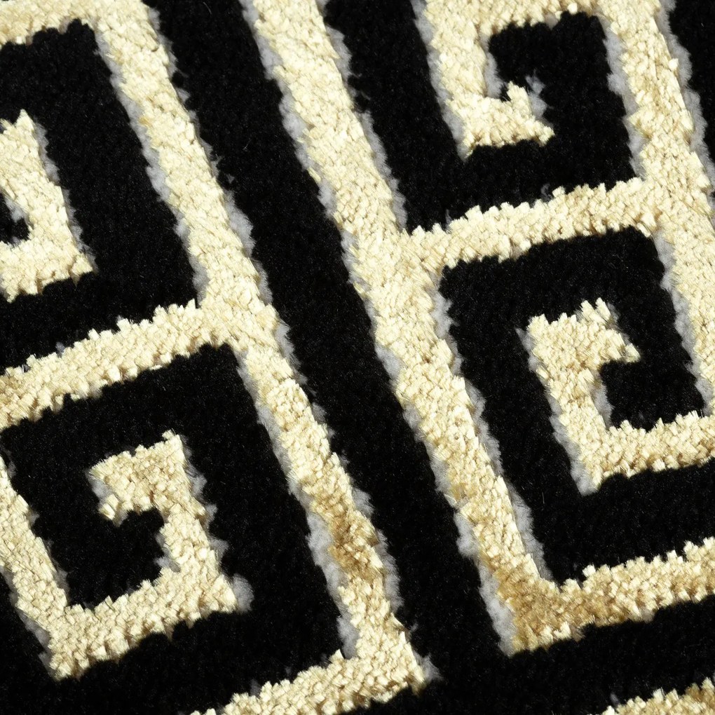 Dywany Łuszczów, Kusový koberec Allure 1968 black/gold kruh, 100x100 (priemer) kruh, čierna, kancelária