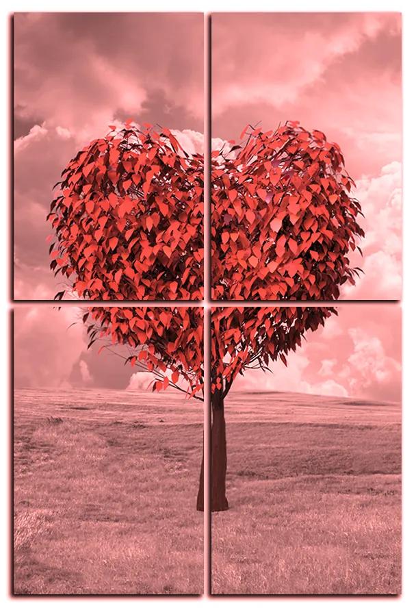 Obraz na plátne - Srdce v tvare stromu- obdĺžnik 7106QD (120x80 cm)
