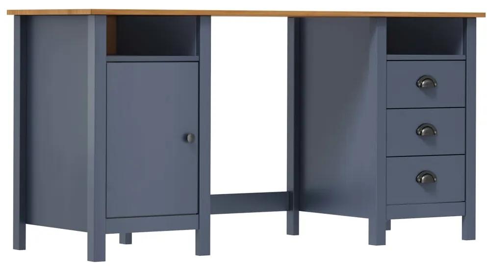 Písací stôl Hill, sivý 150x50x74 cm, borovicový masív 289001
