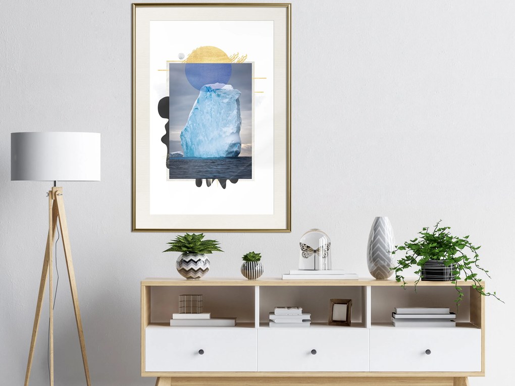 Artgeist Plagát - Iceberg [Poster] Veľkosť: 30x45, Verzia: Zlatý rám s passe-partout