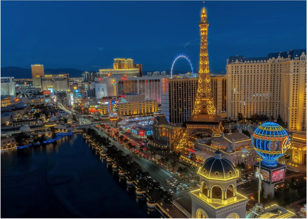 Sklenený obraz - Las Vegas (70x50 cm)