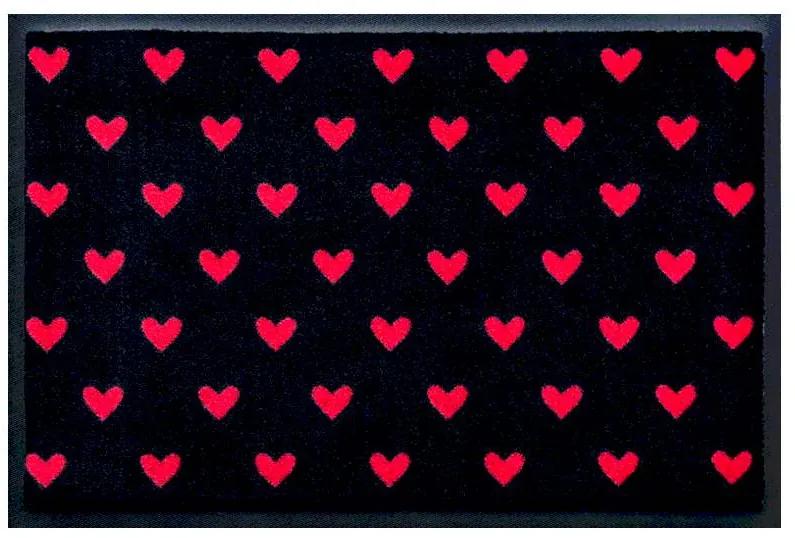 Srdiečkový vzor-premium rohožka - červené srdcia (Vyberte veľkosť: 60*40 cm)