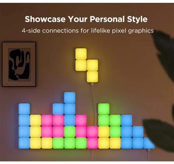 Govee - 10x mini RGBIC Wi-Fi panely, inteligentné ovládanie