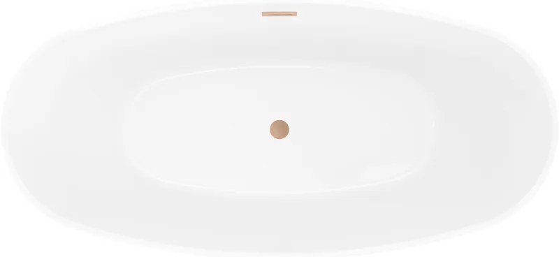 Mexen Olea, voľne stojaca vaňa, vzor, 170 × 80 cm, biela-čierna, medený matný prepad, 52821708075-65